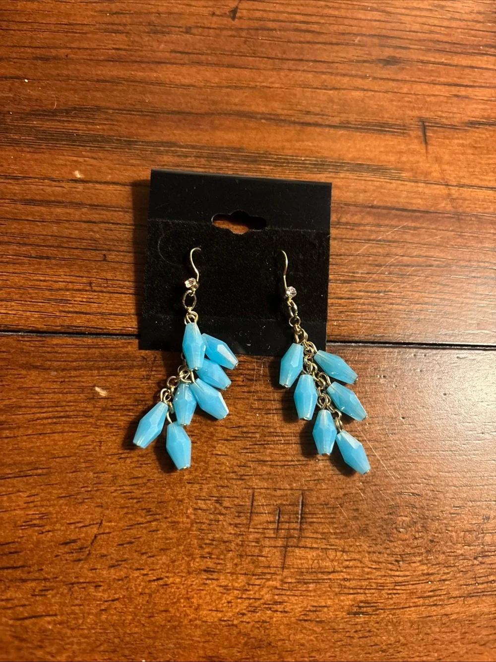 Turquoise Blue Faceted Drop Earrings - Women Jewelry